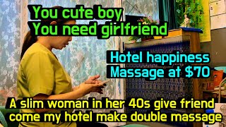 A weird massage shop in Thailand A slim woman in her 40s give friend number for happiness massage [upl. by Steffen316]