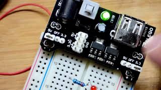 How to use a breadboard power supply module for DIY learning electronics [upl. by Aikan]