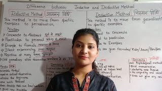 Inductive and Deductive method  DIFFERENCE  आगमन और निगमन विधि में अंतर। [upl. by Ahsatak]