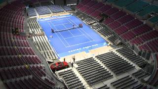 2011 BNP Paribas Showdown Court Setup [upl. by Nyladnewg]