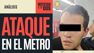 NoticiasALasDos ¬ Hombre ataca con arma blanca a cuatro personas en el Metro de la CdMx [upl. by Violette]