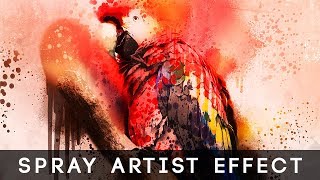 Photoshop Tutorial  Spray Artist Photoshop Action [upl. by Yerfdog541]