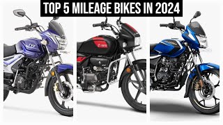 Top 5 Mileage Bikes 2024  Quick Mileage Tips [upl. by Celeski]