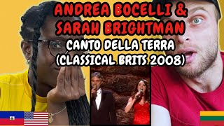 REACTION TO Andrea Bocelli amp Sarah Brightman  Canto Della Terra Live At Classical BRITs 2008 [upl. by Eriuqs]