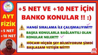 AYT FİZİK 5 NET VE 10 NET İÇİN KESİN ÇIKACAK KONULAR [upl. by Burl]