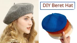 DIY Beret Hat  How to Make Beret Hat free pattern French Beret Cap [upl. by Eboh]