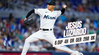 Jesus Luzardo Pitching Marlins vs Braves  91723  MLB Highlights [upl. by Sella]