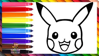 Dibuja y Colorea A Pikachu de Pokémon ⚡🌈 Dibujos Para Niños [upl. by Powe]