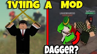 so I FOUGHT A MOD IN ZOぞ  New Dagger Weapon Roblox ZOぞ [upl. by Corydon]