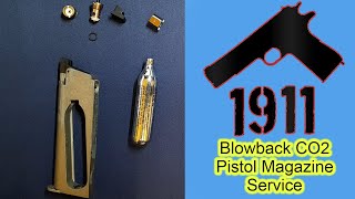 1911 CO2 Blowback Air Pistol Magazine Service [upl. by Beniamino]