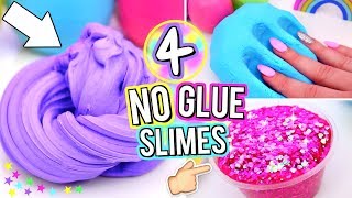 4 Easy DIY Slimes WITHOUT GLUE How To Make The BEST SLIME WITH NO GLUE [upl. by Gwenette]