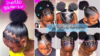 💫 Easy Back To School 4𝐜 natural hairstyles  𝐒𝐥𝐚𝐲𝐞𝐝 edges 🩵TIKTOK HAIRSTYLES 🩷💫 [upl. by Ahsineg]