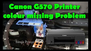 Canon G570 Printer Head Cleaning Process Step by step II Canon G570 Printer colour missing Problem [upl. by Reich904]