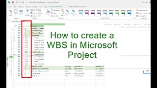 How to build a WBS in Microsoft Project [upl. by Corsiglia]