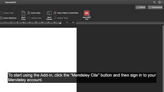 Installing the Mendeley Addin for Microsoft Word [upl. by Kovar]