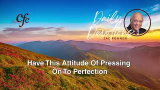 January 19  Daily Devotion  Have This Attitude Of Pressing On To Perfection  Zac Poonen [upl. by Adolph]