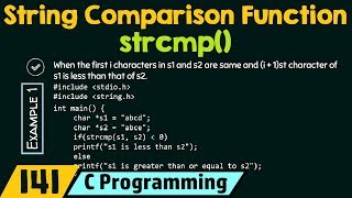 String Comparison Function  strcmp [upl. by Sivam]