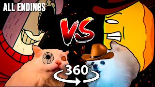 360° VR TWIDDLEFINGER CAT vs GEDAGEDIGEDAGEDAGO DOG ALL ENDINGS [upl. by Tali338]