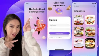 Design a simple UI from scratch for a Food App in Figma  For beginners [upl. by Ymmot]