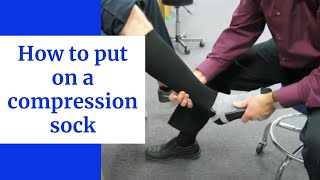 How to put on a knee high compression sock [upl. by Legnalos]