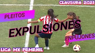 pleitos y expulsiones I liga mx femenil I clausura 2021 [upl. by Haisa]