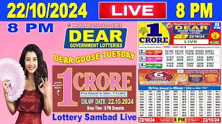 Nagaland Lottery Sambad Live 8pm 22102024  Lottery Live [upl. by Retsevlis820]