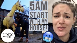 HORSE MORNING ROUTINE 2020  5AM start  freezing mornings  UK Equestrian YouTuber [upl. by Barthol]