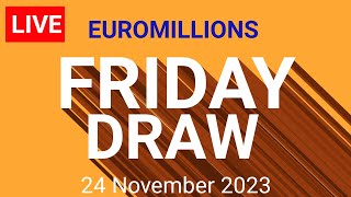 The National lottery Euromillions Draw Live Results Tuesday 24 November 2023 [upl. by Suoicerp]