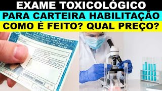 Como é feito o exame toxicológico para CHN C D E Qual valor Retira os pelos do braço [upl. by Inacana]