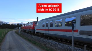 Langenwang🏔️BR218 ziehen IC2013 RE32➡️Oberstdorf Alpen spiegeln sich herrlich bei der Durchfahrt [upl. by Eecram]