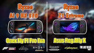 Onex Fly F1 Pro Eva amp Asus Rog Ally X  Ryzen Ai 9 HX 370 vs Z1 Extreme  890M amp 780M [upl. by Gosser893]