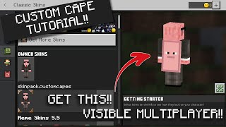 Works MultiplayerHow To Get A CUSTOM CAPE on Minecraft Bedrock [upl. by Fendig]