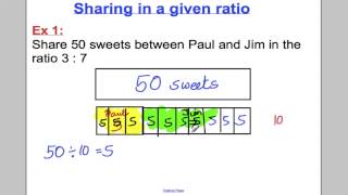 Sharing in given ratio Year 9 [upl. by Crispen]