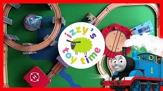 Thomas and Friends Wooden Play Table Playing with toy trains [upl. by Atyekram]