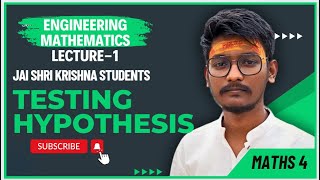 TESTING OF HYPOTHESISENGINEERING MATHS by Chirag Solanki [upl. by Goober]