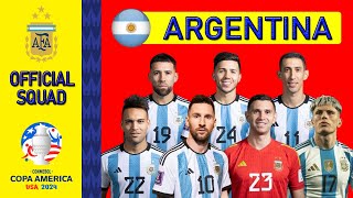 ARGENTINA OFFICIAL SQUAD COPA AMERICA 2024  Argentina Final Squad Copa America 2024  COPA AMERICA [upl. by Oirromed746]