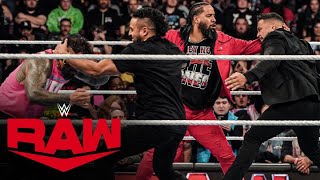 Jey and Jimmy Uso repel a Bloodline sneak attack Raw highlights Oct 28 2024 [upl. by Schwitzer840]