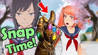 SNAP MODE YandereChan ELIMINATES with the INFINITY GAUNTLET Yandere Simulator Thanos Challenge [upl. by Dewey710]