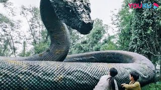 The boy became friends with a big snake when running from a monster  Snake 3  YOUKU MONSTER MOVIE [upl. by Alyn]