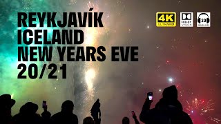 NYE 20202021 Reykjavík Walk  4K HDR 3D Sound [upl. by Eniger]