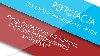 Progi punktowe do liceum czyli jak interpretować statystyki rekrutacji [upl. by Artenak983]