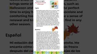 🍂 Lectura en Inglés My Favorite Season of the Year  Mejora tu Comprensión con esta Lectura☀️ [upl. by Lever]