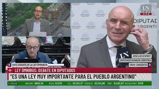 Jose Luis Espert sobre el debate en Diputados quotEs una ley muy importante para el pueblo argentinoquot [upl. by Eycal]