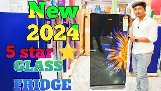 BEST 2024💥 HAIER🔥 GLASS DOOR5 STAR ⭐ FREEZE FULL😁 INFORMATION ℹ️ AND REVIEW fridge HRD2105 [upl. by Emia]