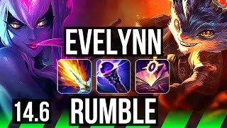 EVELYNN vs RUMBLE JNG  Comeback 3600 games  KR Master  146 [upl. by Iahcedrom173]