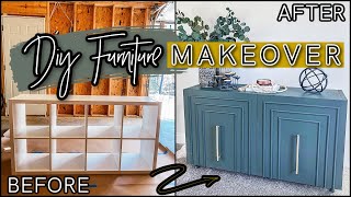 FURNITURE FLIP DIY  IKEA Bookshelf to DIY High End CredenzaSideboard  Ikea Furniture Hacks [upl. by Dnalyk]