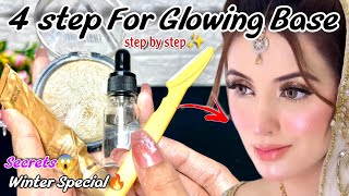 Glowing makeup base for Winters  Dewy Makeup  Glossy Makeup  How to Do Makeup During Winter [upl. by Roach]