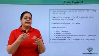 Class 11th – Unemployment in India  Indian Economics  Tutorials Point [upl. by Nadnerb914]