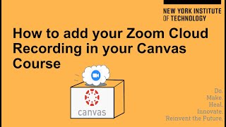 How to add your Zoom recording into your Canvas course [upl. by Heiskell]