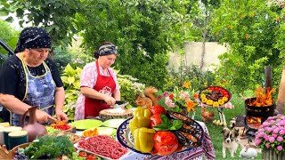 Very Delicious Dolma From Eggplant Pepper And Tomato Three Sisters Azerbaijani Cuisine [upl. by Brunn487]